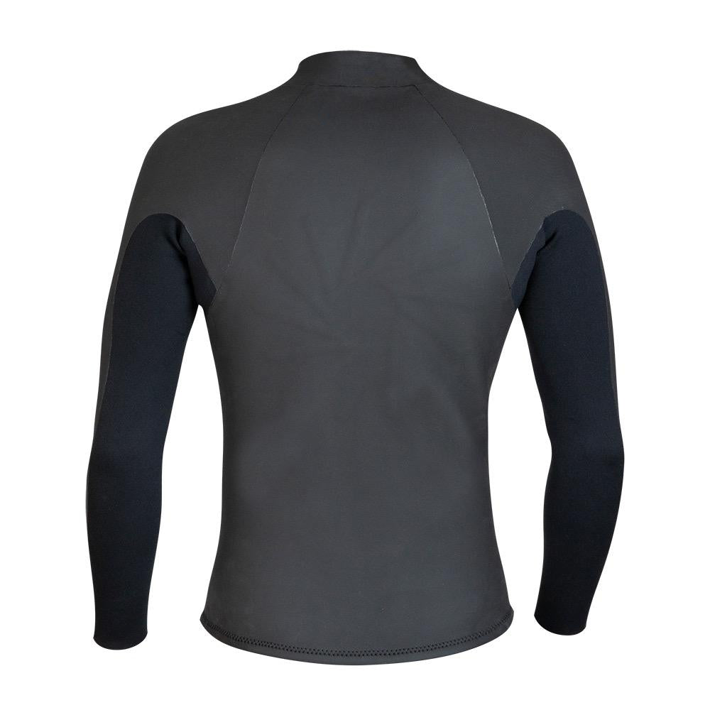 Thalia Surf Embossed Front Zip Jacket Mens Wetsuit, Black, view 3
