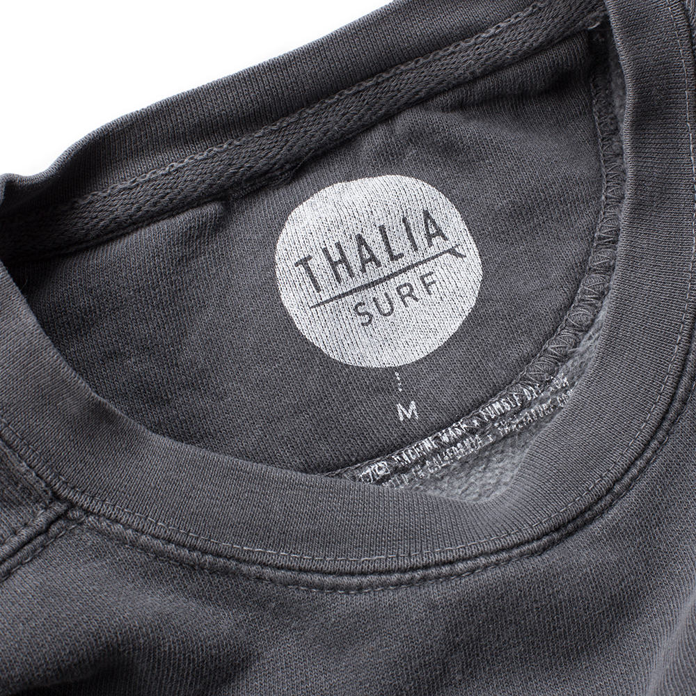 Thalia Surf Sunny Mens Crew Fleece, Pepper, view 4