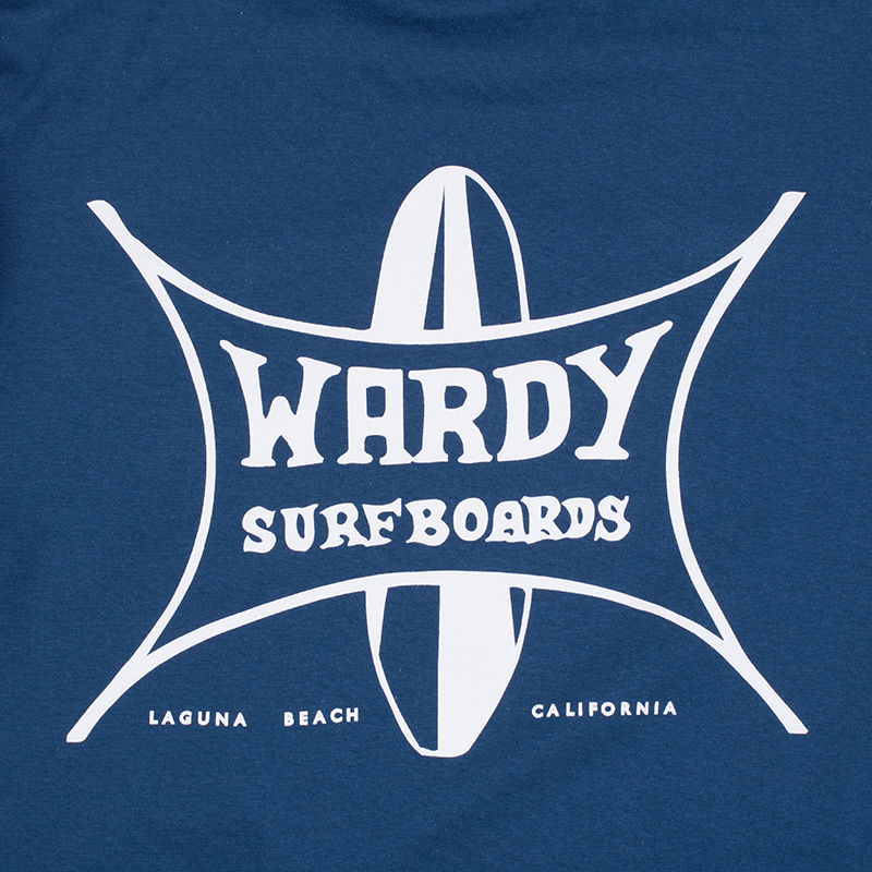 Wardy Surfboards Mens Longsleeve Classic Tee, Navy, view 4