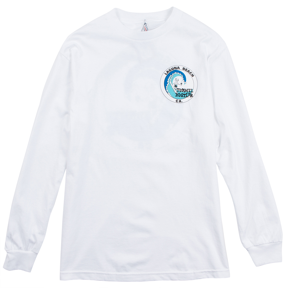 Tunnel Hustler Laguna Beach Mens Classic Longsleeve Tee, White, view 2