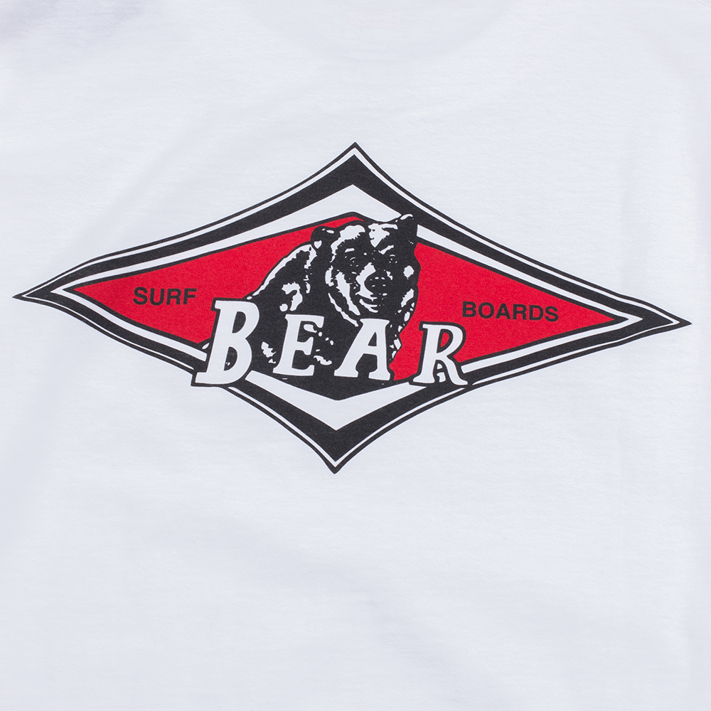 Bear Surfboards Bear Logo Mens Classic Tee, White, view 4