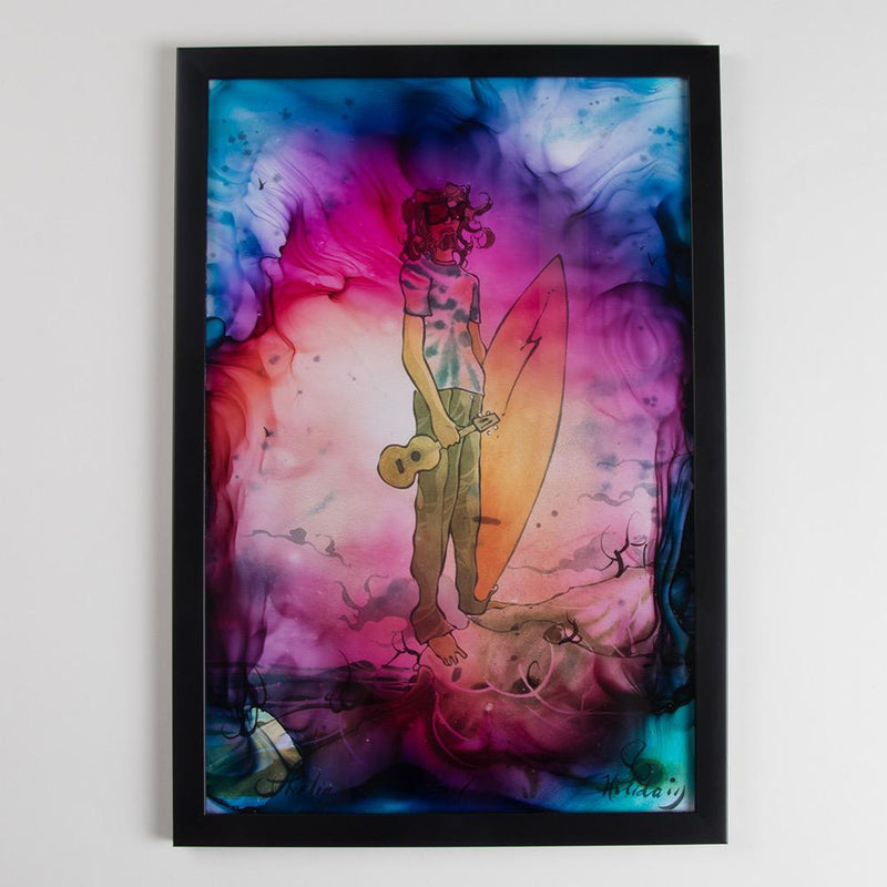 Harry Holiday Hippy Surf Framed Artwork