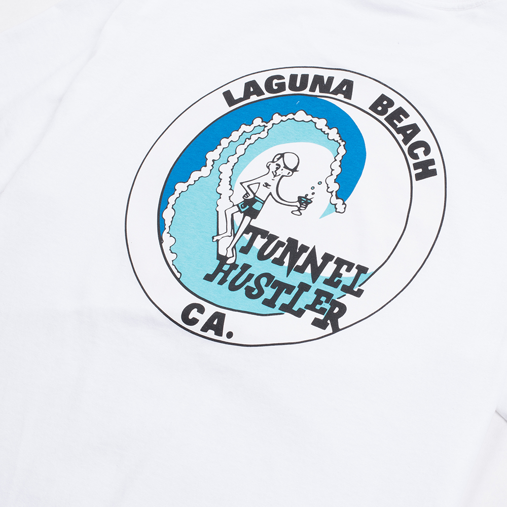 Tunnel Hustler Laguna Beach Mens Classic Tee, White, view 4