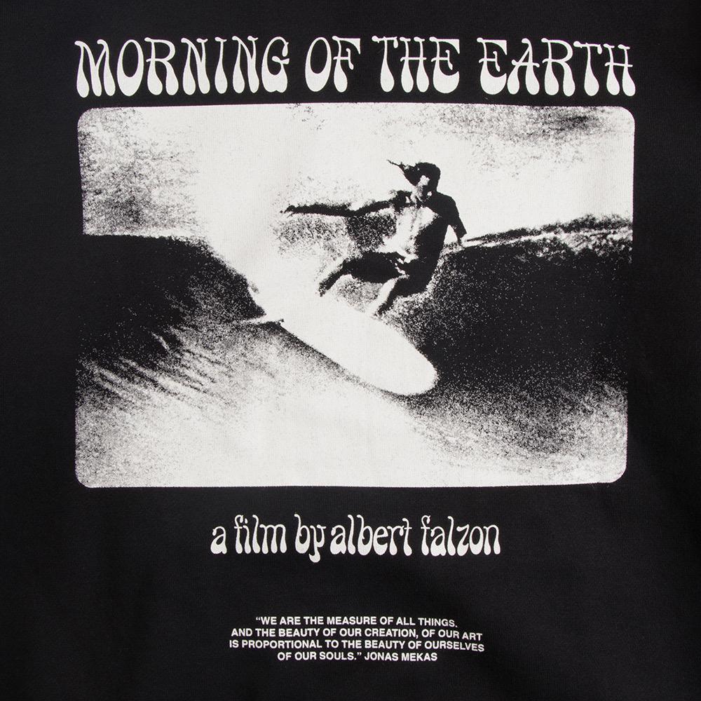 Morning Of The Earth Cutback Pullover Hood Mens Fleece, Black, view 4