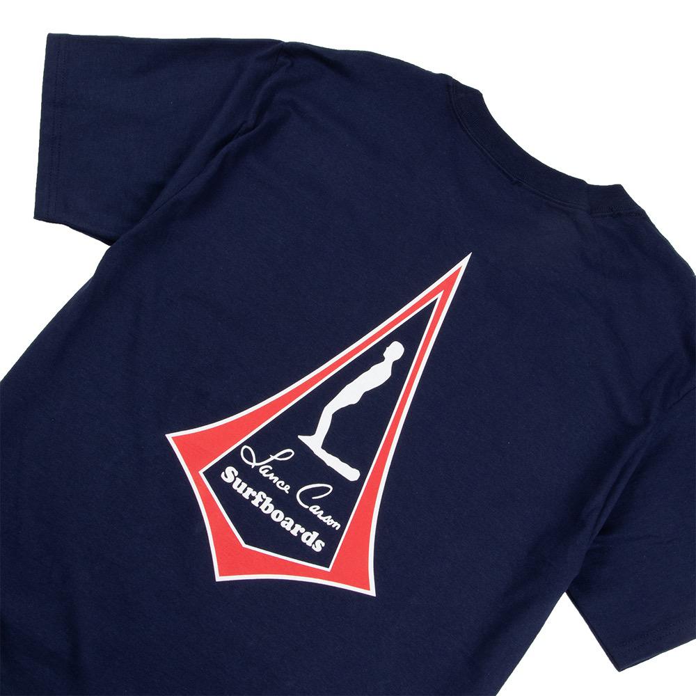 Lance Carson Surfboards Mens Classic Tee, Navy, view 3