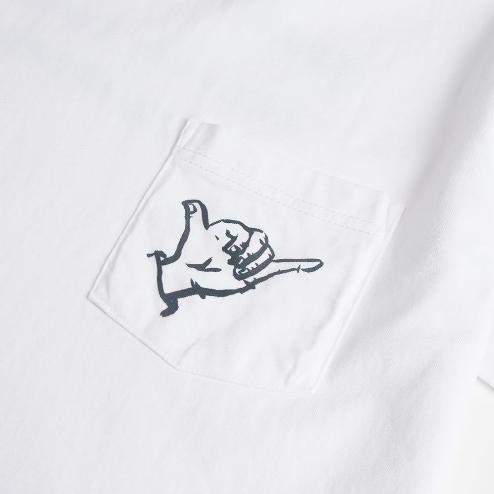 Thalia Surf x Russ Pope Shaka Mens Tee, White, view 4