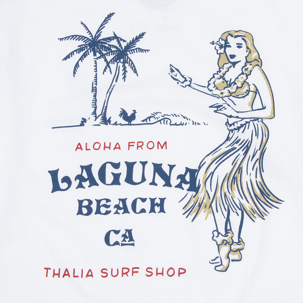 Thalia Surf Hula Mens Tee, White, view 2