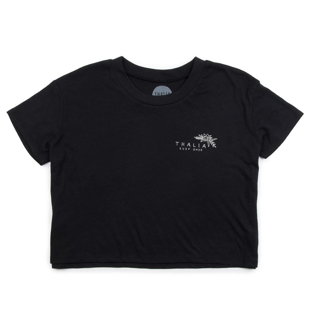 Thalia Surf Bus Trim Cropped Womens Tee, Black, view 4