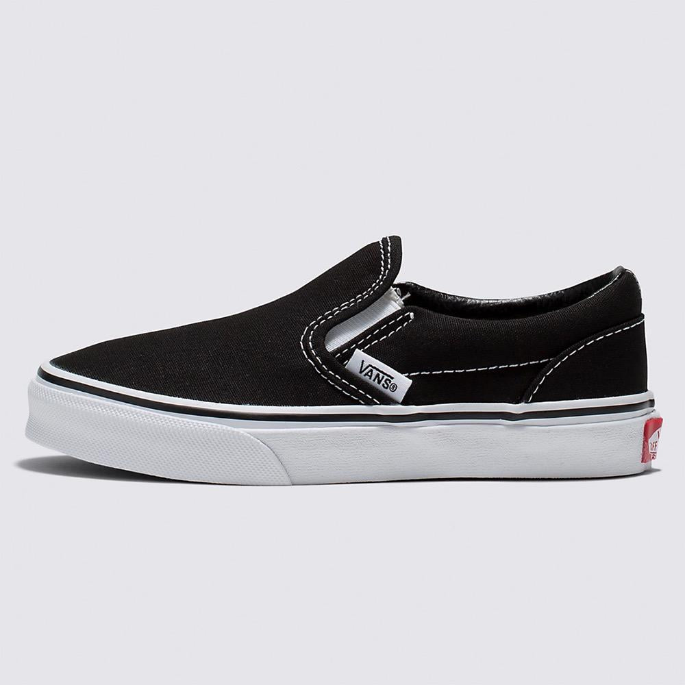 Vans Classic Slip-On Kids Shoes, Black/White, view 2