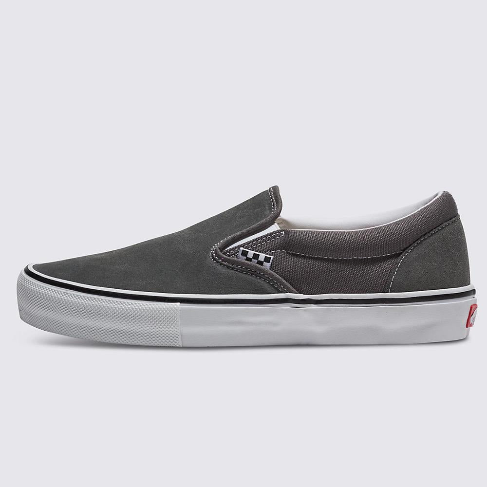 Vans Skate Slip-On Mens Shoes, Pewter/White, view 2