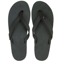 Rainbow Sandals Single Layer Narrow Strap Womens Sandals, BLACK
