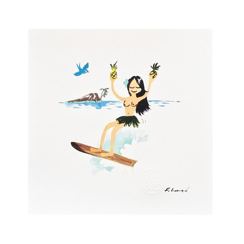 Aloha to Zen Pineapple Girl Print