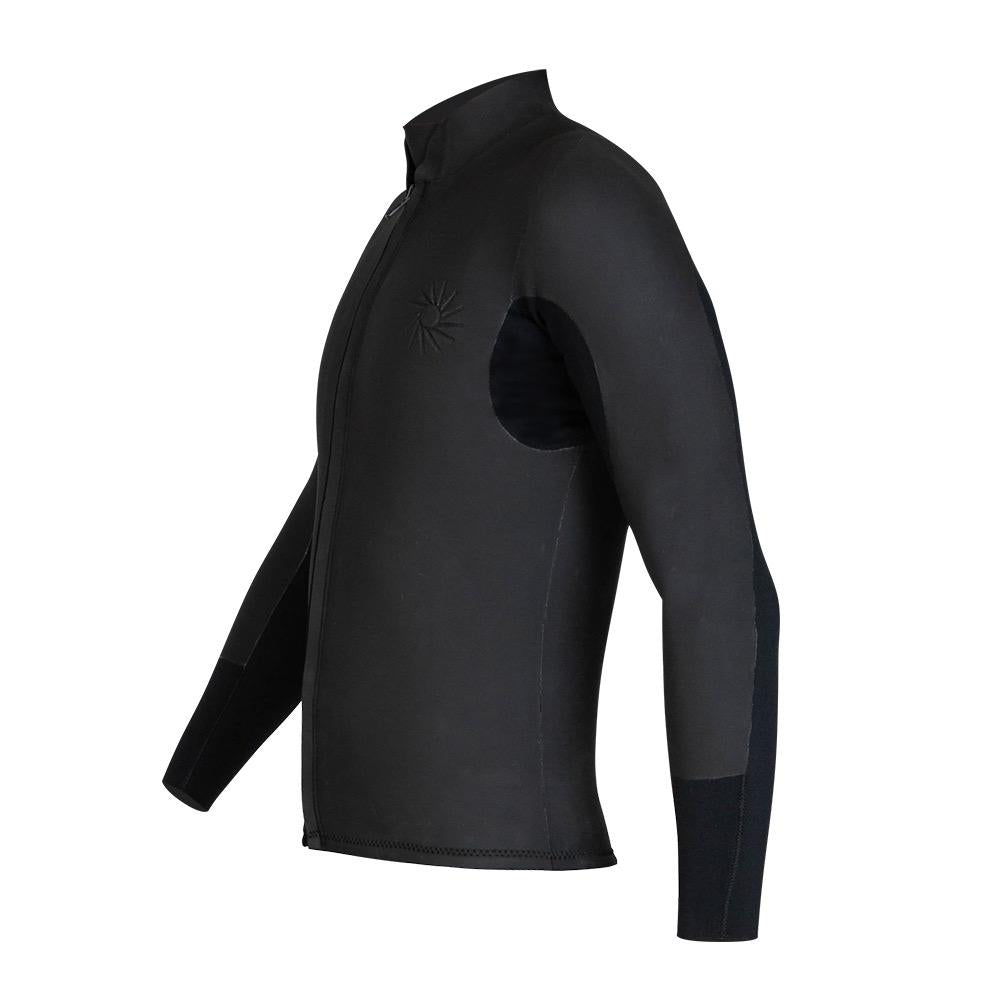 Thalia Surf Embossed Front Zip Jacket Mens Wetsuit, Black, view 2
