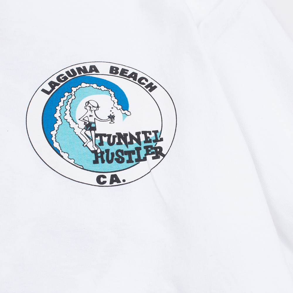 Tunnel Hustler Laguna Beach Mens Classic Longsleeve Tee, White, view 3