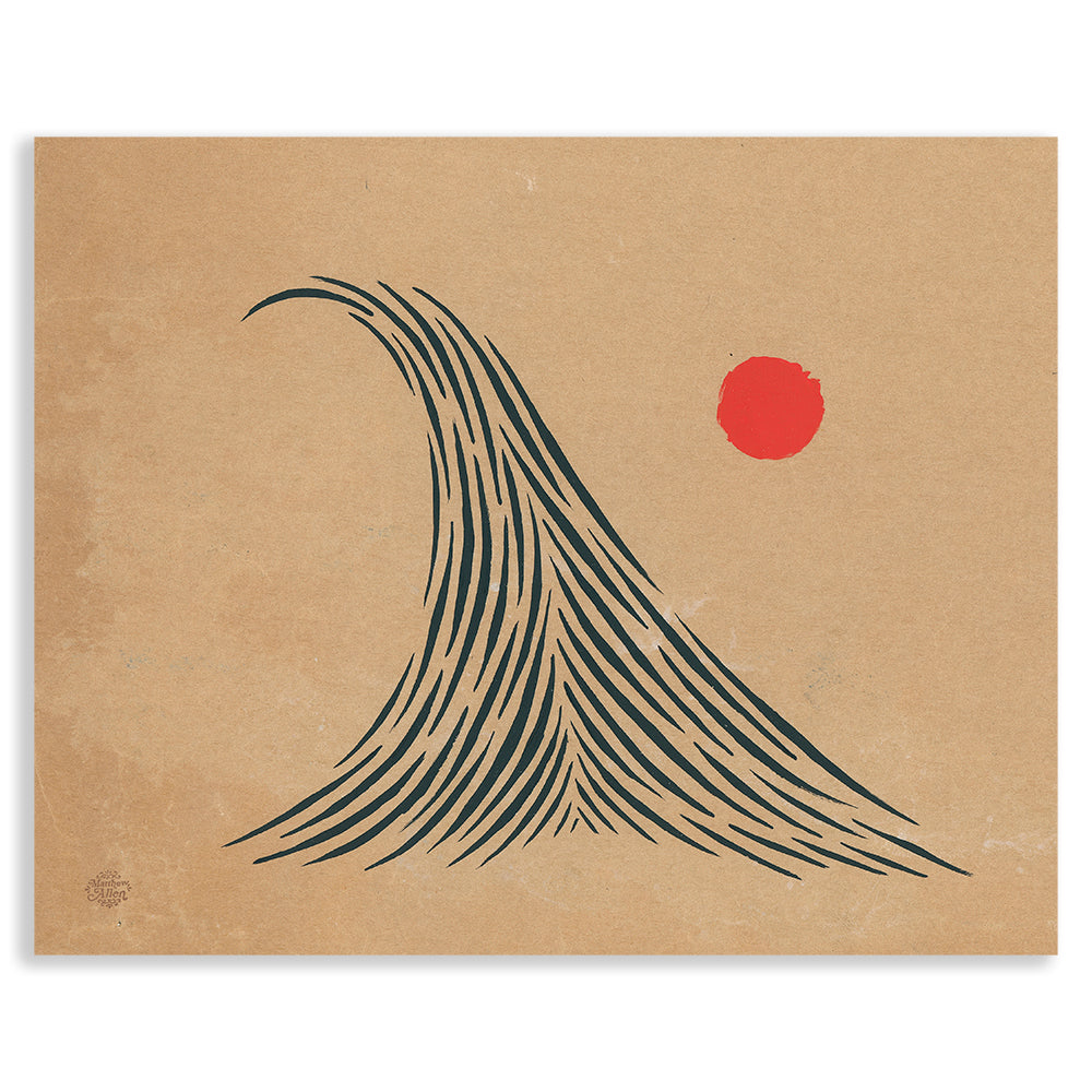 Matthew Allen マシューアレン アートプリント「Pushing」 Matthew Allen マシューアレン Surfing Art Print Geo Fin 379×288mm