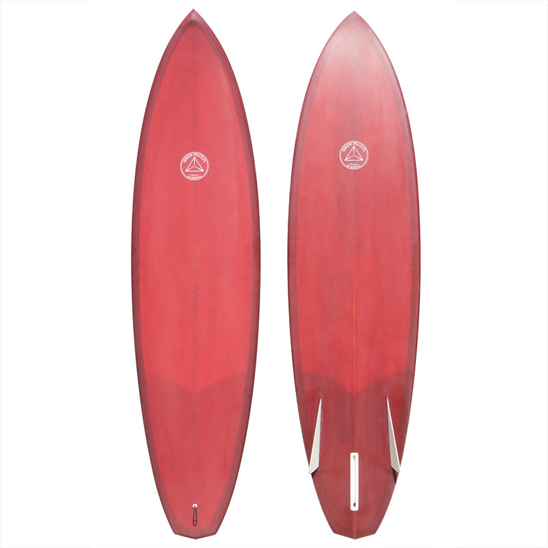 Campbell Brothers 6'6" Russ Short Surfboard, Dark Red