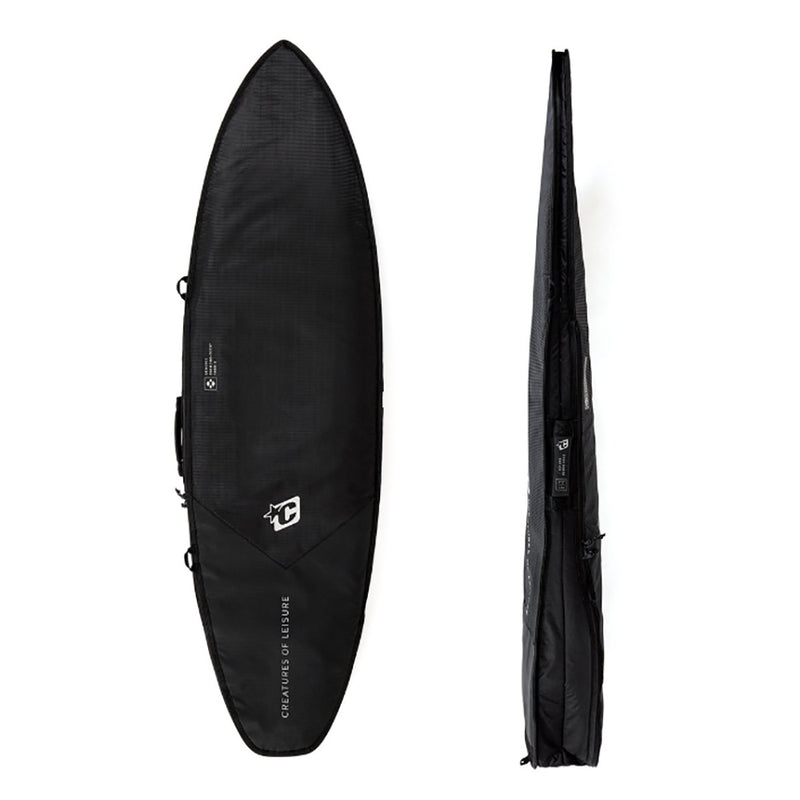 Creatures of Leisure Shortboard Day Use DT2.0 Surfboard Bag, Black/Silver