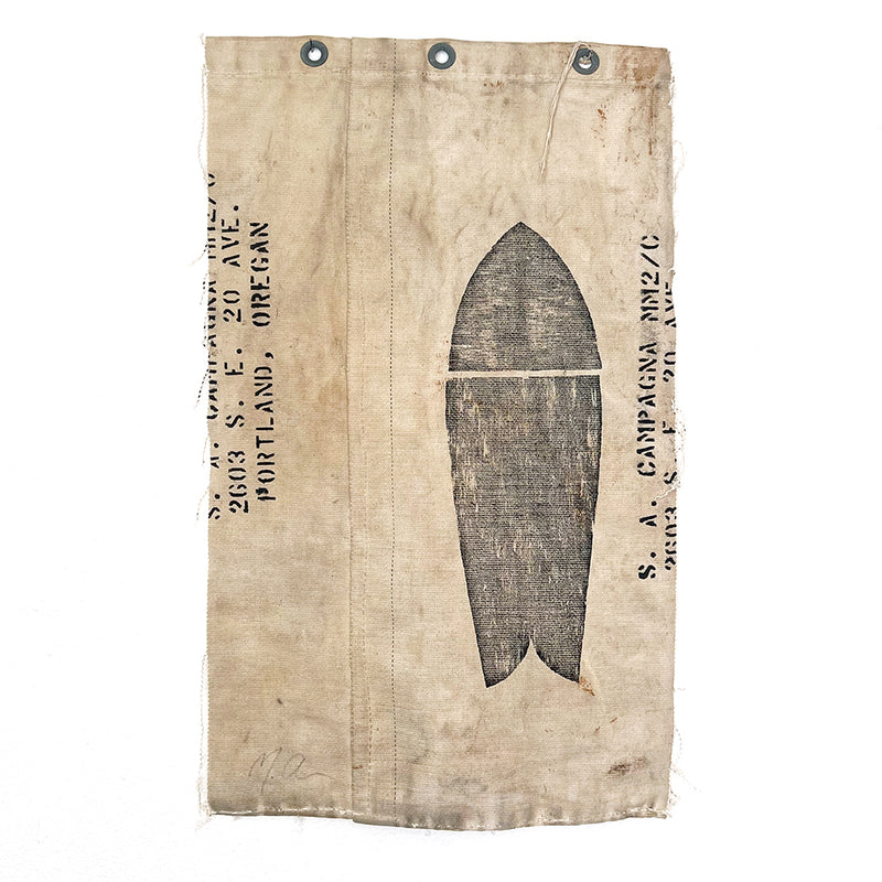 Matthew Allen Campagna Wood Cut On Vintage Fabric Print