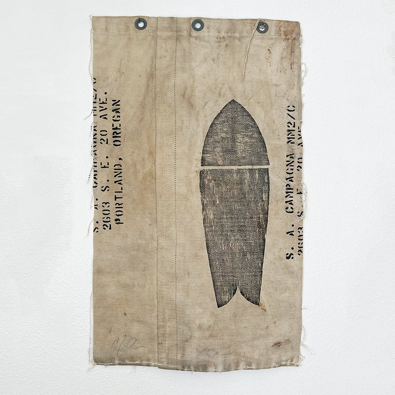 Matt Allen Campagna Wood Cut On Vintage Fabric Print