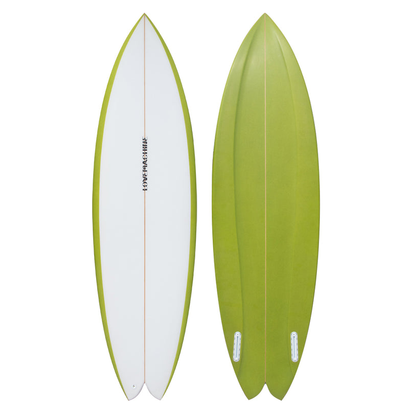 Love Machine 6'0" Pedestrian Ship Surfboard, Green Apple