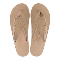 Rainbow Sandals Single Layer Flirty Braidy Narrow  Strap Womens Sandals, SIERRA BROWN