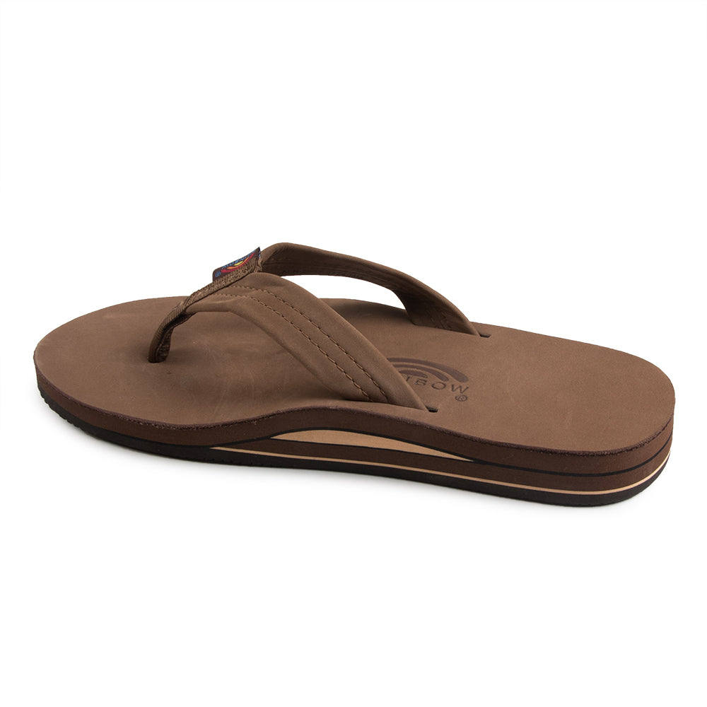 Rainbow Sandals Double Layer Men’s Sandals, DARK BROWN, view 2
