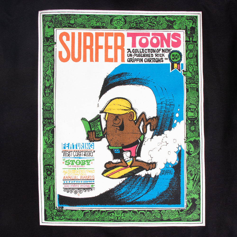 Surfer Magazine Toon Mens Classic Tee, Black, view 3