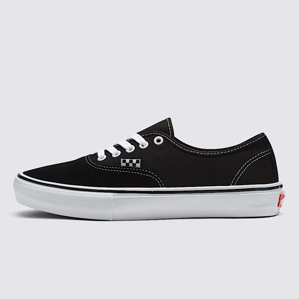 Vans Skate Authentic Mens Shoes, BLACK/WHITE, view 3