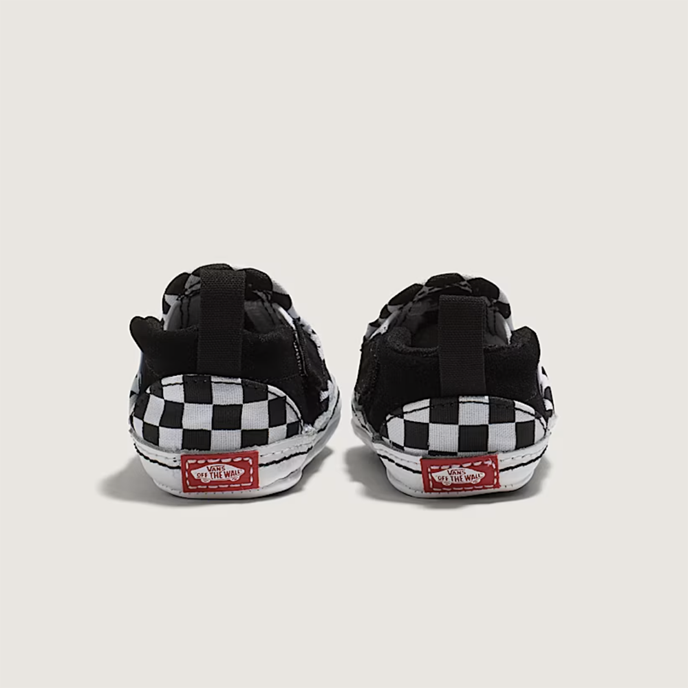 Vans Slip-On V Crib Infant Shoes, (Checker) Black/True White, view 3