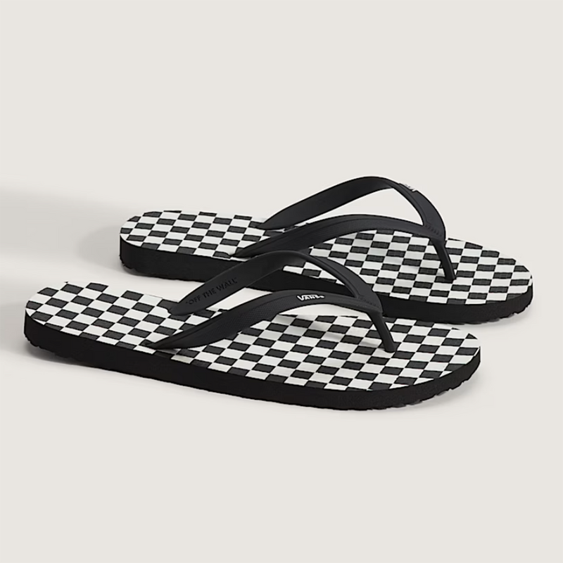 Vans Makena Mens Sandals, Checkerboard Black/Marshmallow