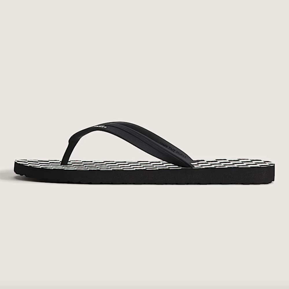Vans Makena Mens Sandals, Checkerboard Black/Marshmallow, view 2