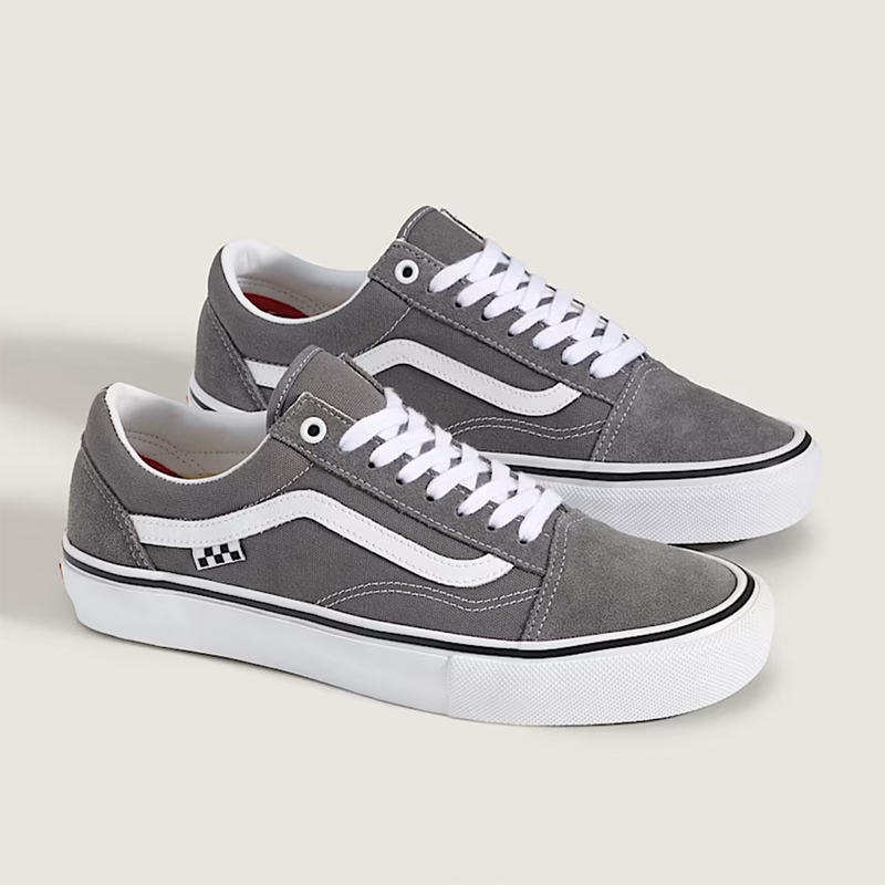 Vans Skate Old Skool Mens Shoes, Pewter/White