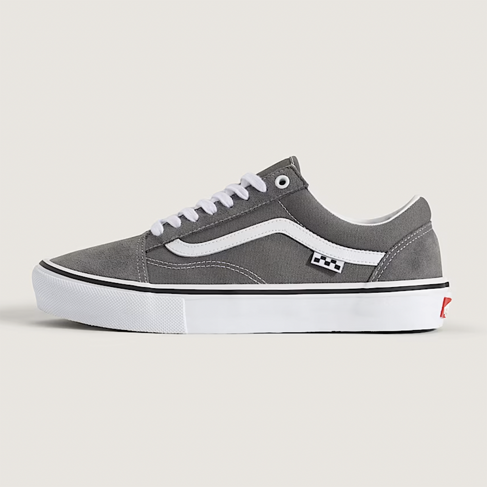 Vans Skate Old Skool Mens Shoes, Pewter/White, view 2