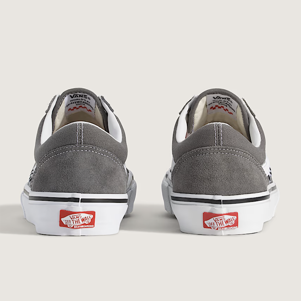 Vans Skate Old Skool Mens Shoes, Pewter/White, view 4
