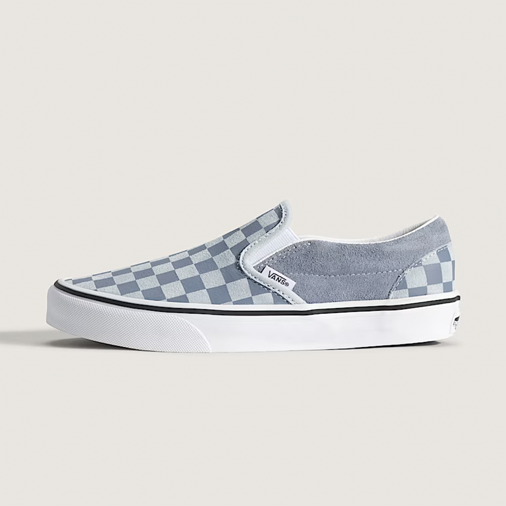 Vans Classic Slip-On Womens Shoes, (Checkerboard) Light Blue, view 2