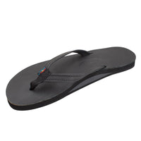 Rainbow Sandals Single Layer Narrow Strap Womens Sandals, BLACK, view 2
