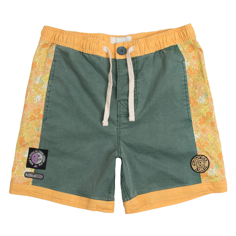 Critical Slide Society Hazed Mixed Tape Mens Boardshorts, Dusty Green