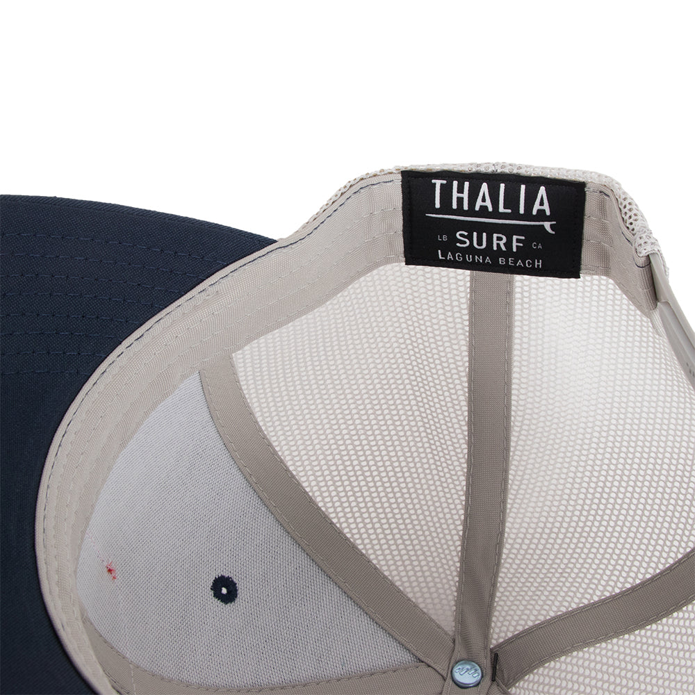 Thalia Surf Pit Stop Trucker Hat, Navy/Silver, view 3