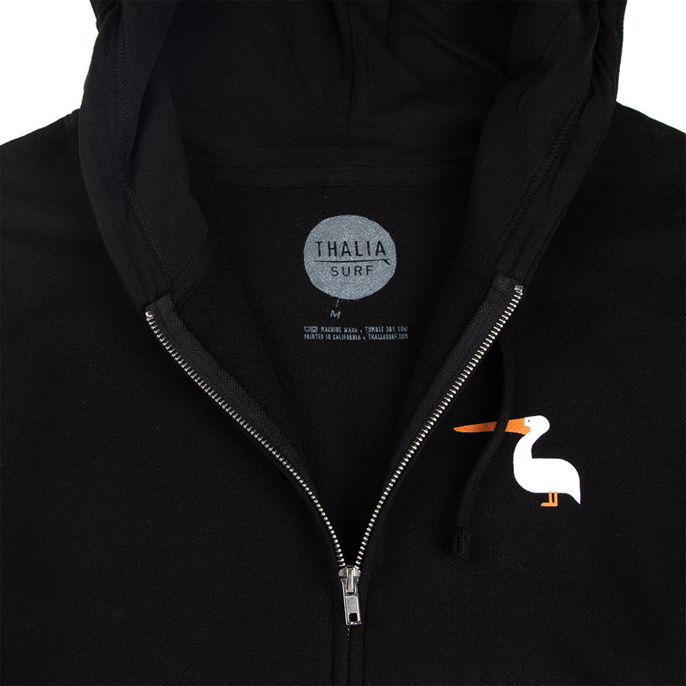 Thalia Surf Keep Laguna Weird Zip Up Mens Fleece, Black, view 4