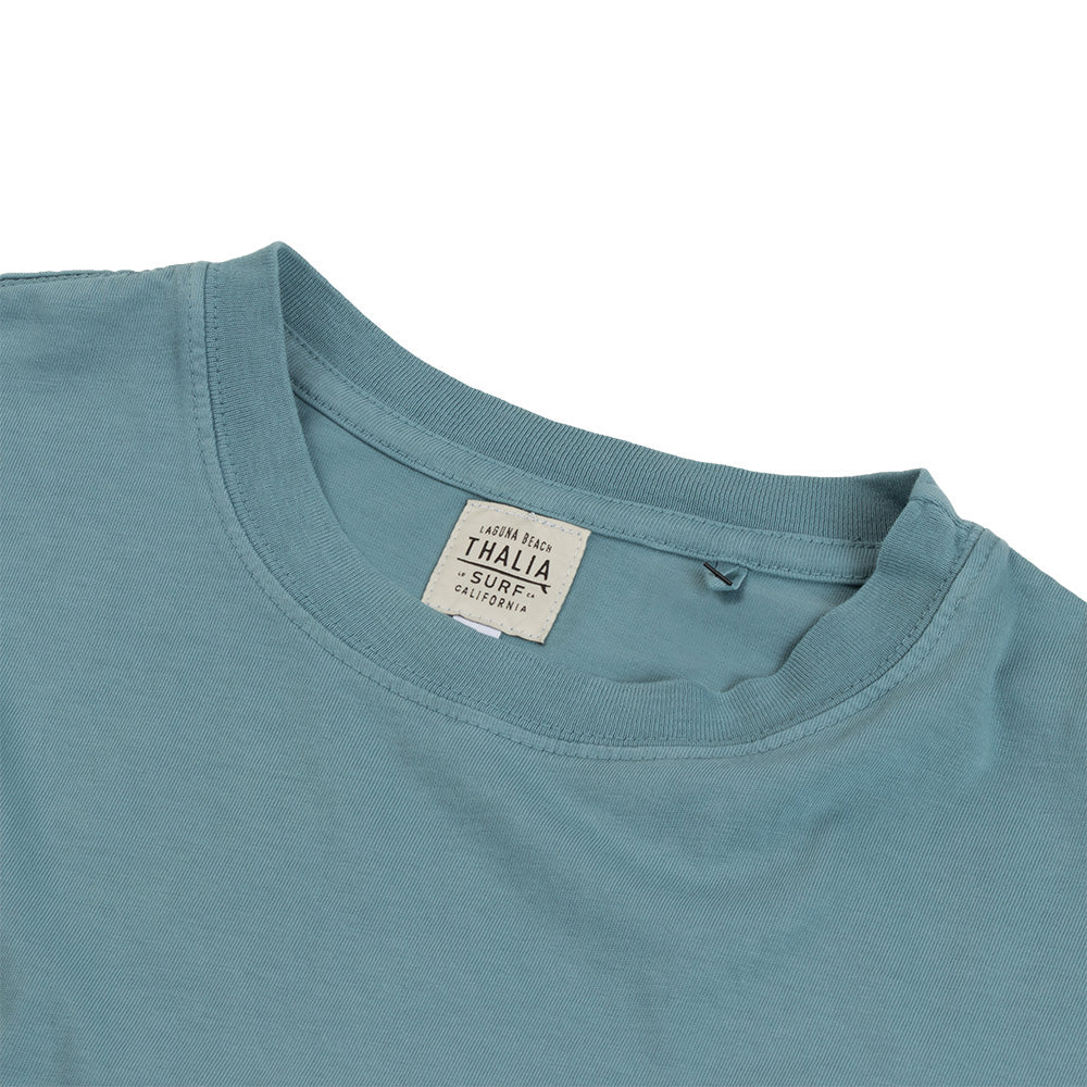 Thalia Surf Premium Vintage Washed Pocket Mens Tee, Dusty Teal, view 2