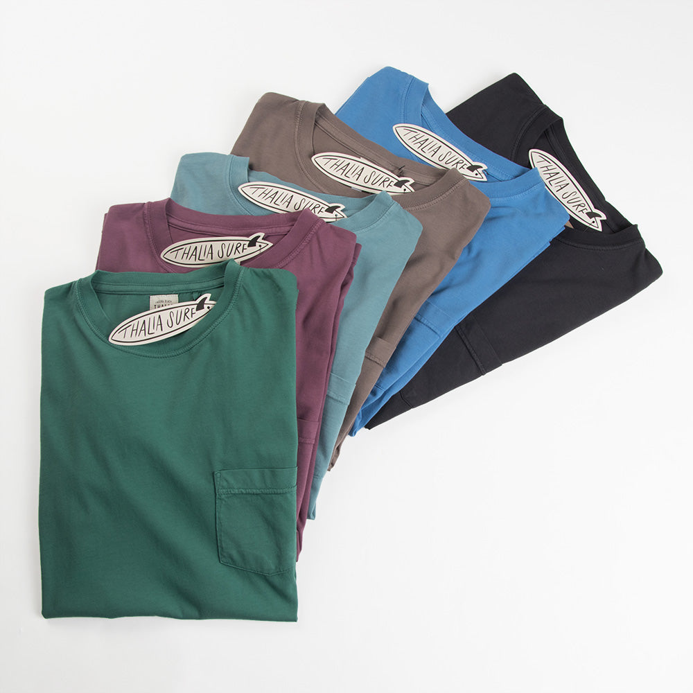 Thalia Surf Premium Vintage Washed Pocket Mens Tee, Cynder, view 4
