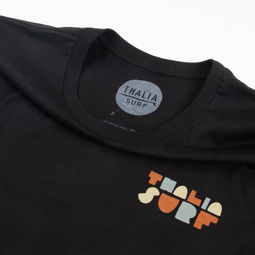 Thalia Surf Lady Pac Man Womens Tee, Black, view 4