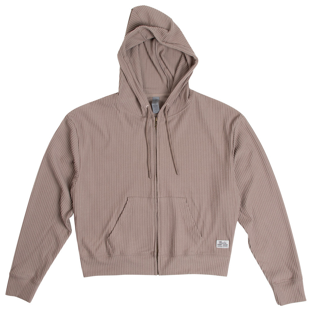 Thalia Surf Aster Ribbed Zip Up Womens Fleece