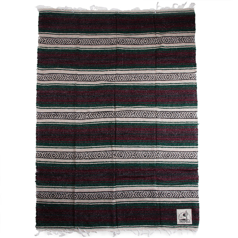 Thalia Surf Baja Beach Blanket, Burgundy/Green/Tan