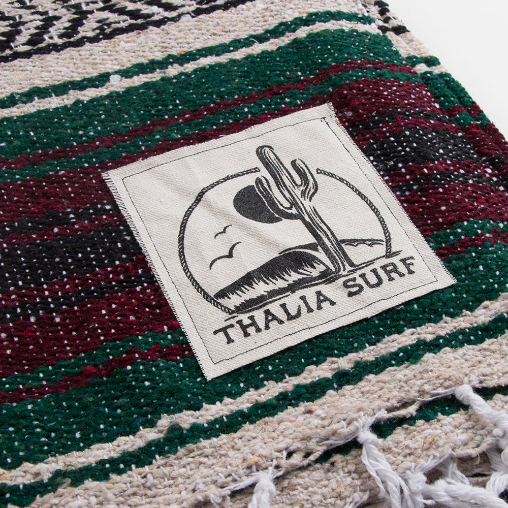Thalia Surf Baja Beach Blanket, Burgundy/Green/Tan, view 3