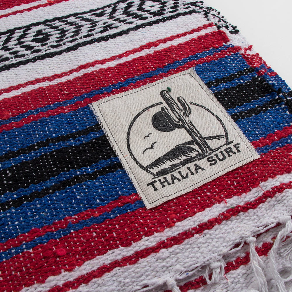Thalia Surf Baja Beach Blanket, Red/White/Blue, view 3