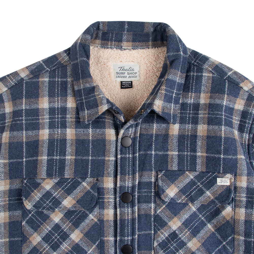 Thalia Surf Driftwood Sherpa Lined Mens Jacket, BLUE, view 6