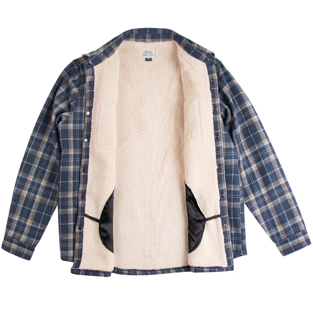 Thalia Surf Driftwood Sherpa Lined Mens Jacket, BLUE, view 4