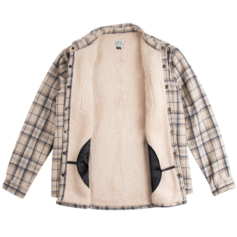 Thalia Surf Driftwood Sherpa Lined Mens Jacket, OFF WHITE