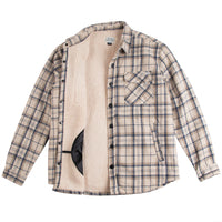 Thalia Surf Driftwood Sherpa Lined Mens Jacket, OFF WHITE